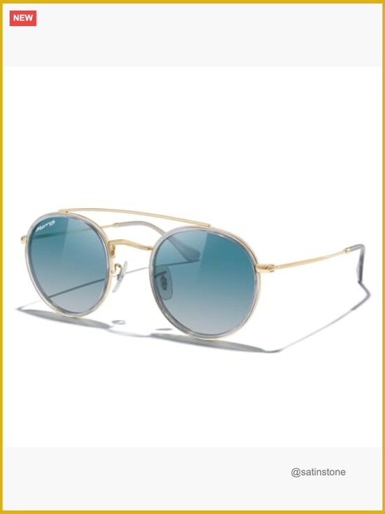 Double Bridge Round Polarized Sunglasses - UV400 Retro Metal Frame Unisex Sun main image 5